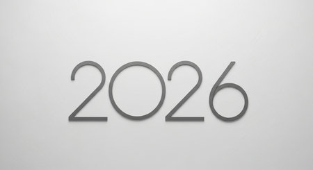 3d rendering of numbers 2026 on white background.の写真素材