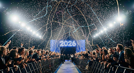 Concert crowd in front of a live stage with a lot of peopleの写真素材