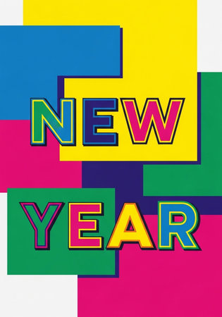 New Year card on colorful background. Vector illustration. Eps 10.の写真素材