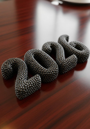 The word SOS made of black plastic beads on a wooden tableの写真素材