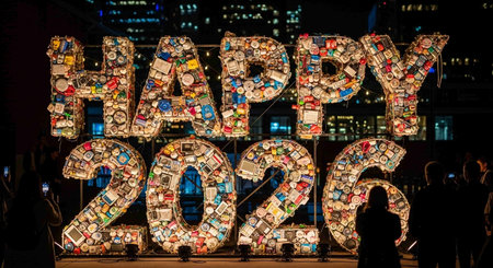 Happy New Year 2016 in Manhattan. New Year is the most popular holiday in the United States.の写真素材