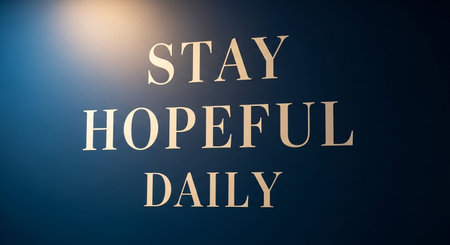 Inspirational quote on dark blue background.の写真素材