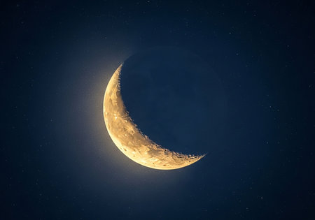 The moon in the night sky. 3d rendering. Computer digital drawing.の写真素材