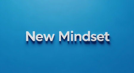 New mindset word made of white letters on blue background. New mindset concept.の写真素材