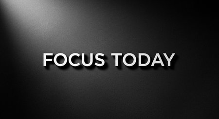 FOCUS TODAY text on black background. 3D rendering.の写真素材