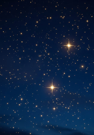 Stars in the night sky, illustration of stars in the night skyの写真素材