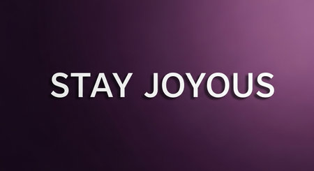 Stay Joyful - text on blurred background. Business concept image.の写真素材