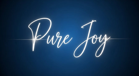 Pile of white neon letters against blue background with vignetteの写真素材