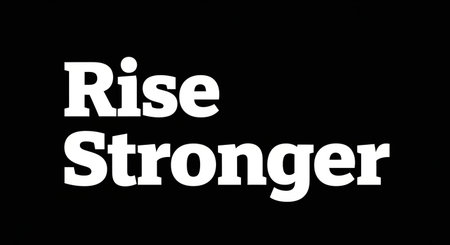 rise stronger logo sign text and symbolの写真素材