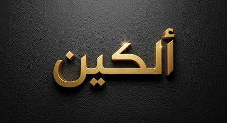 3D Illustration of Arabic Calligraphy Textの写真素材
