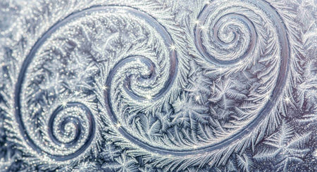 Frosty pattern on glass as a background. Macro image.の写真素材