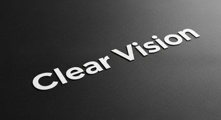 Clear vision text on a black background. 3D rendering illustration.の写真素材