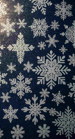 Snowflakes on a blue background. Christmas and New Year background.の写真素材