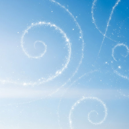 background with swirls on blue skyの写真素材