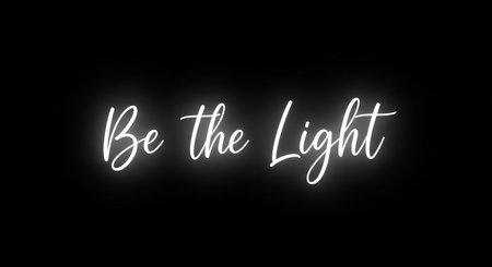 Be the light. Inspirational quote. Motivational background.の写真素材