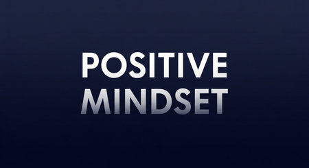 Positive Mindset Motivational Quote on Dark Blue Background.の写真素材