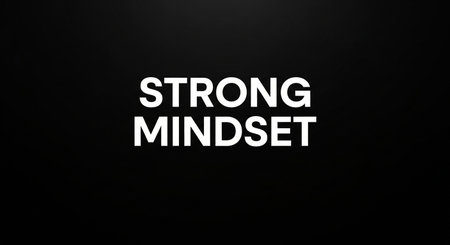 The word STRONG MINDSET is written on a black background.の写真素材