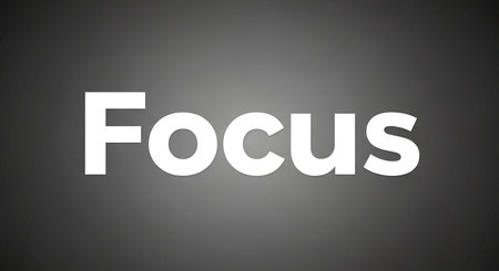 FOCUS text on black background. Business and finance concept.の写真素材
