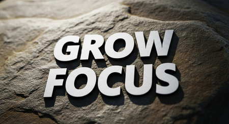 Growth Focus Motivational Words Quotes Concept 3d Illustrationの写真素材