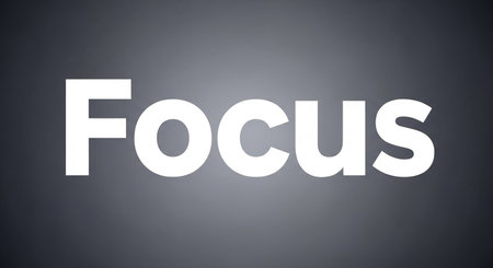 FOCUS text, business concept background, black and white.の写真素材