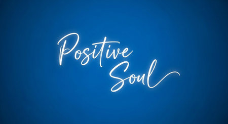 handwritten modern calligraphic lettering on blue backgroundの写真素材