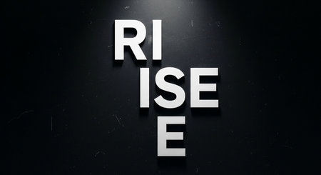 Rise is written in white letters on a black background. 3d renderingの写真素材