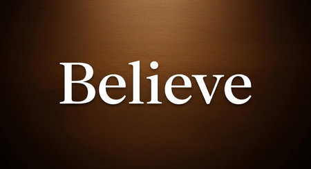 Believe - wooden word on copper board background.Illustration.の写真素材