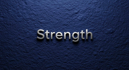 "The word "stretch" on a blue wall."の写真素材