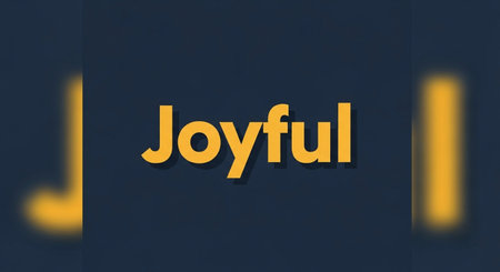 Blurred background with the word JOYFUL written on it.の写真素材