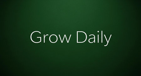 Grow Daily written on a green chalkboard with copy space.の写真素材