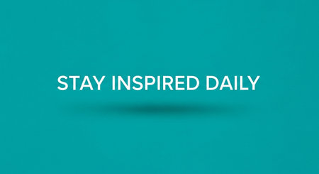 Stay inspired lettering on turquoise background. Inspirational motivational quote.の写真素材