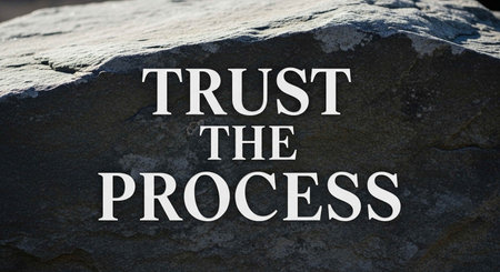 Trust the Process words on stone background. Motivational and inspirational quotes.の写真素材