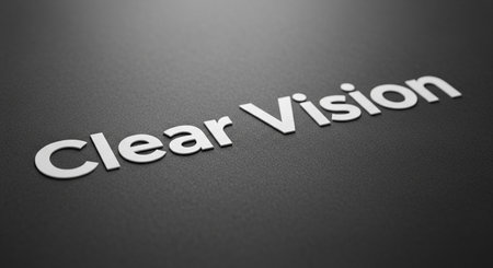Clear vision text on black background. 3D rendering. Computer digital drawing.の写真素材