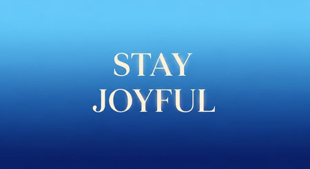 Stay Joyful. Inspirational quote on blue gradient background.の写真素材