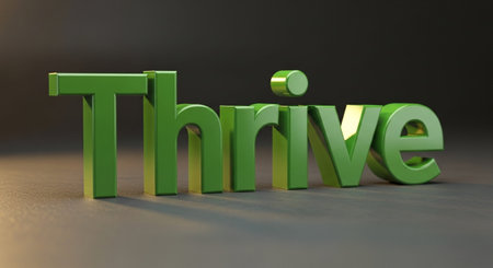 3D Illustration of the word Think Green on a Dark Backgroundの写真素材