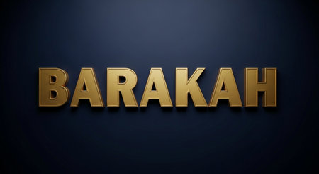 3D rendering of the word Barakah on a dark background.の写真素材
