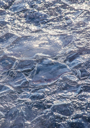 ice on the river as a background, close-up of photoの写真素材