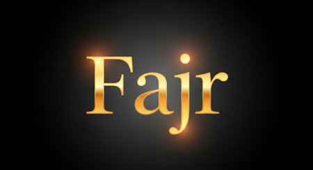 Fajr lettering on black background. 3D rendering.の写真素材