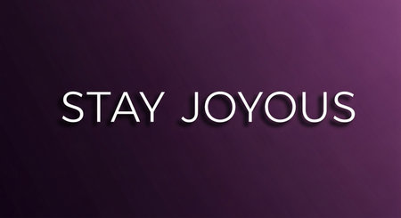 Stay joyous message on a purple background.の写真素材