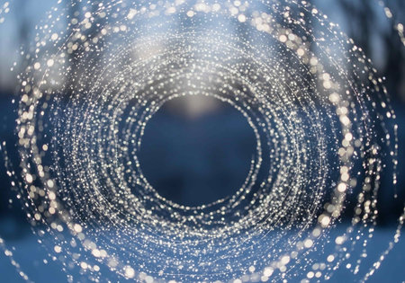 Abstract circular bokeh background. Christmas and New Year concept.の写真素材