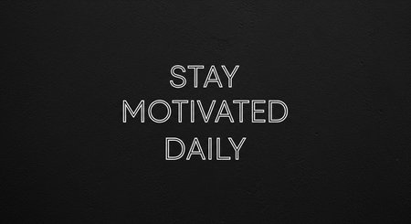 Stay Motivated Day text on black wall background. Motivational conceptの写真素材