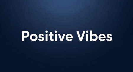 Positive vibes text on dark blue background. Positive vibes concept.の写真素材