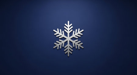 Snowflake on blue background. 3d illustration. Christmas card.の写真素材