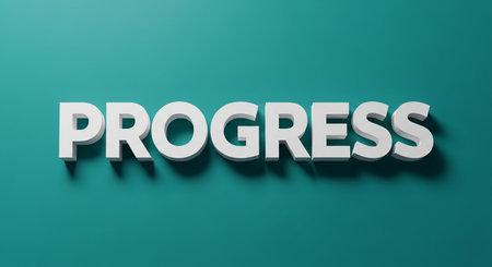 White 3D Text on a Turquoise Backgroundの写真素材