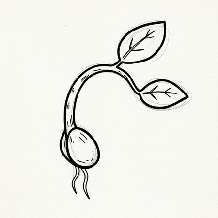 Seedling. Hand drawn sketch. Vector illustration for your designの写真素材