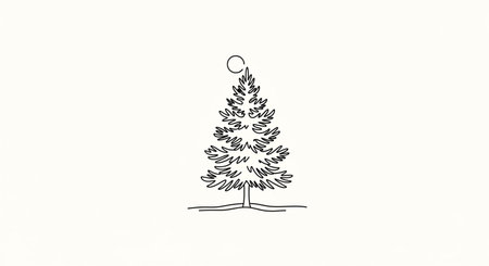 Christmas tree on a white background. Hand drawn sketch. Vector illustration.の写真素材