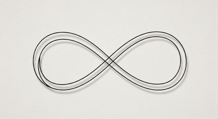 Infinity symbol on a white background. The symbol is made of thin lines.の写真素材