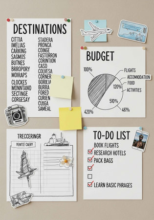 Planning a business trip with a lot of different elements on it