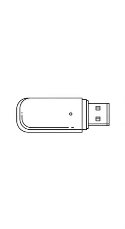 Usb flash drive isolated on the white background. Vector illustration.