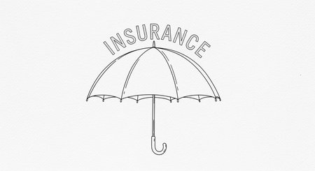 Insurance concept. Hand drawn umbrella on white background. Vector illustration.の写真素材
